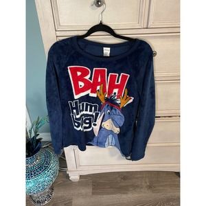 Disney Sleepwear Top Winnie The Pooh Eeyore Blue Blue Medium Women